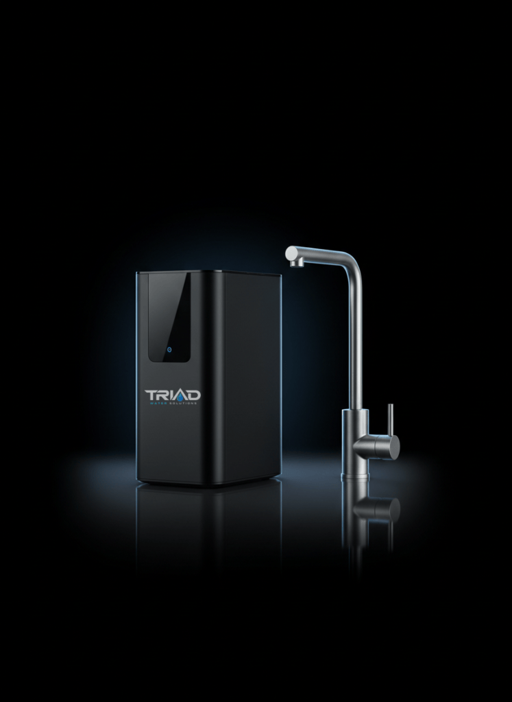 Triad Water Solutions under-sink reverse osmosis drinking water system with chrome faucet