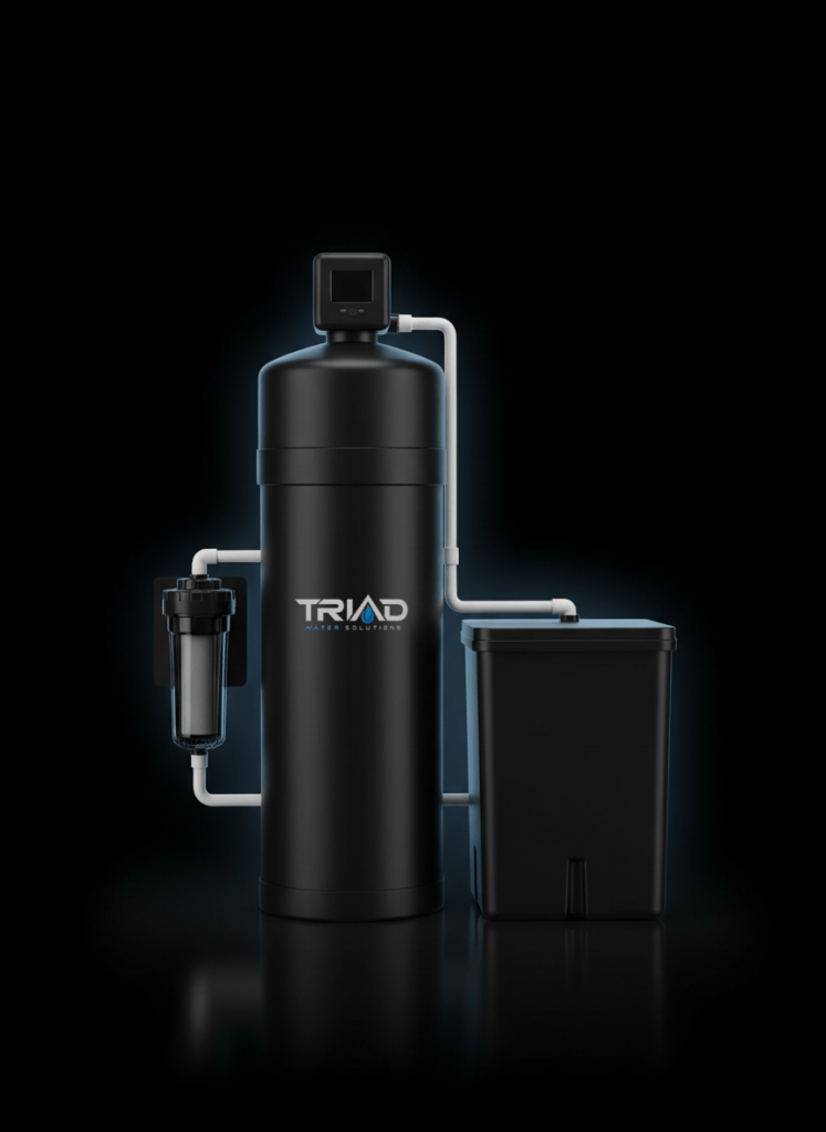 Triad Water Solutions water softener with brine tank and sediment pre-filter