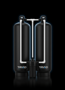 Triad Water Solutions dual-tank well water treatment system with sediment filter